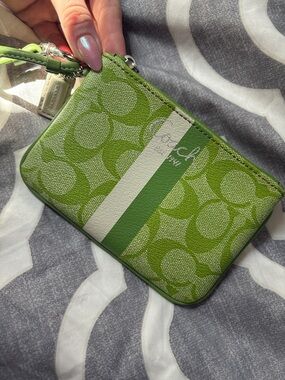 Vintage Coach Green Wristlet